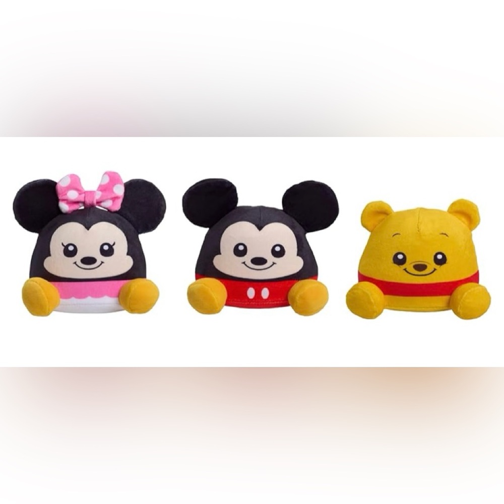 Disney Classic Mickey, Minnie & Pooh Weighed plush Bundle